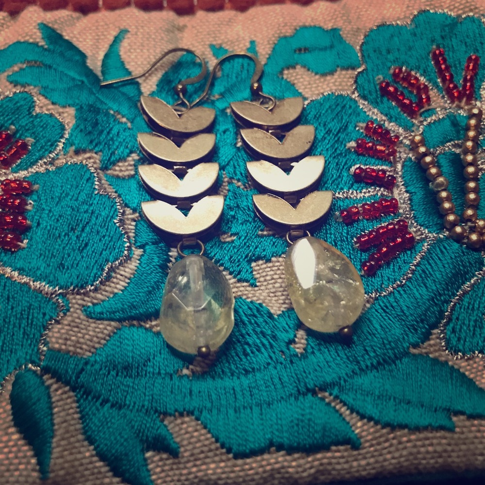 Brass Citrine earrings